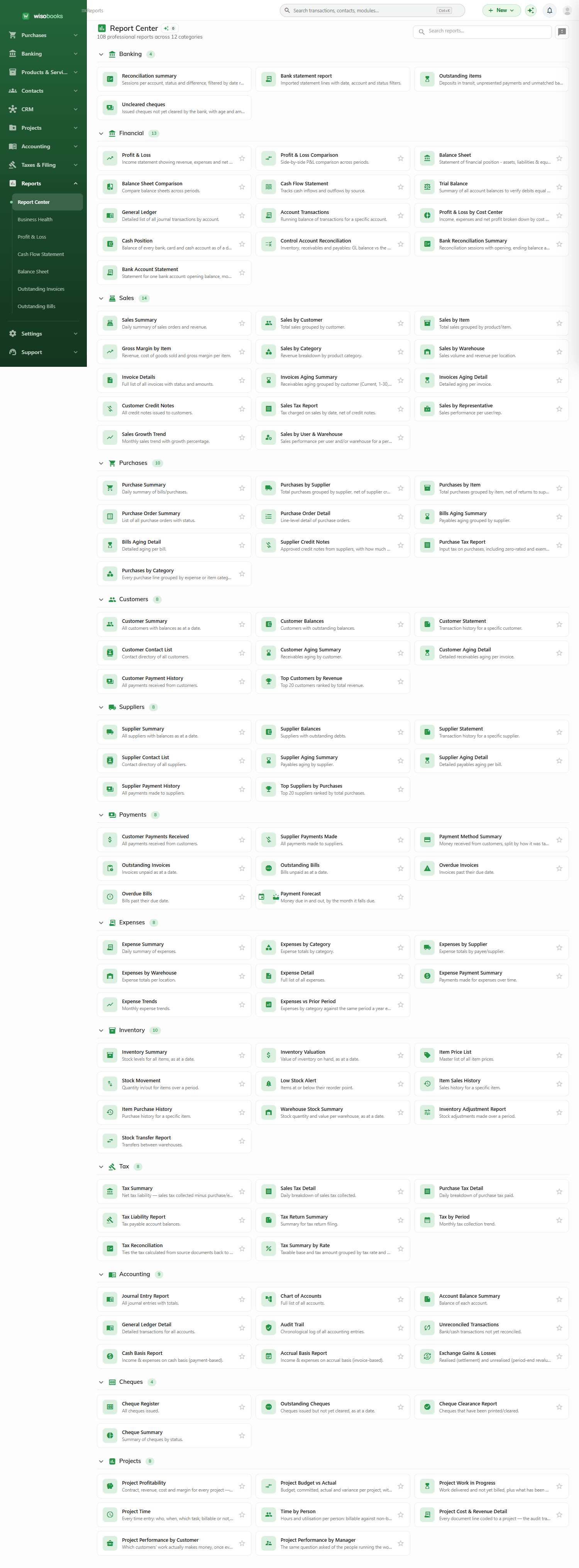 95+ Built-in Reports